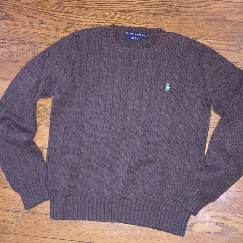 Ralph Lauren brown Cable knit sweater